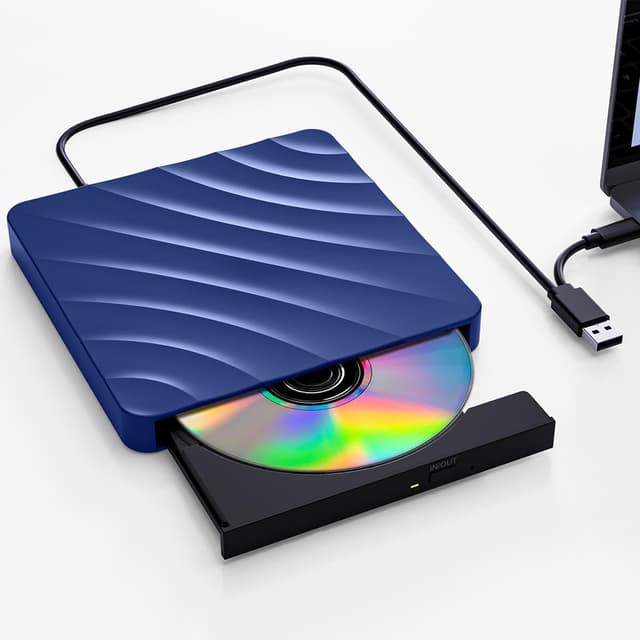 Detalle de QDSYLQ externes USB DVD-/CD-Laufwerk (DVD Brenner, CD +/-RW) für Windows und Mac