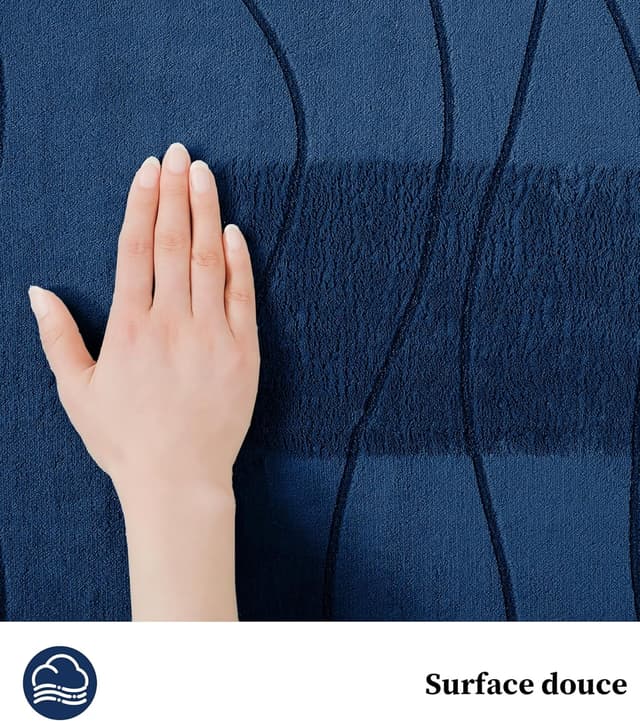 Thumbnail 6 de chakme Tapis de bain en mousse à mémoire de forme, 60 x 120 cm, bleu foncé — antidérapant et absorbant