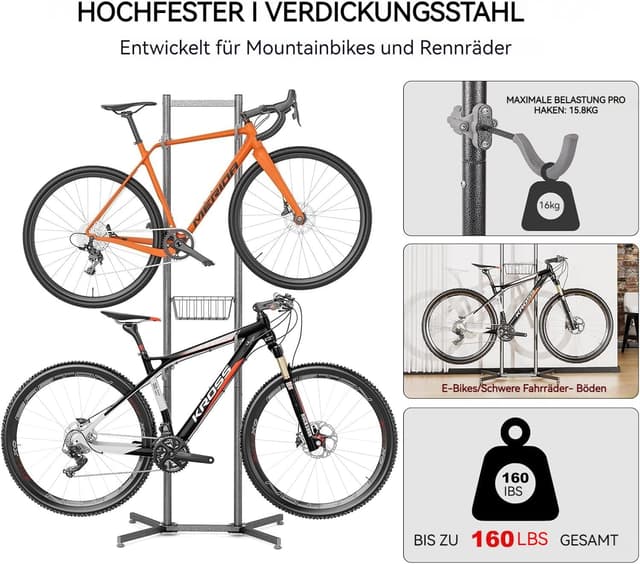 Detalle de Fahrradständer Boden für 4 Räder bis 70 kg