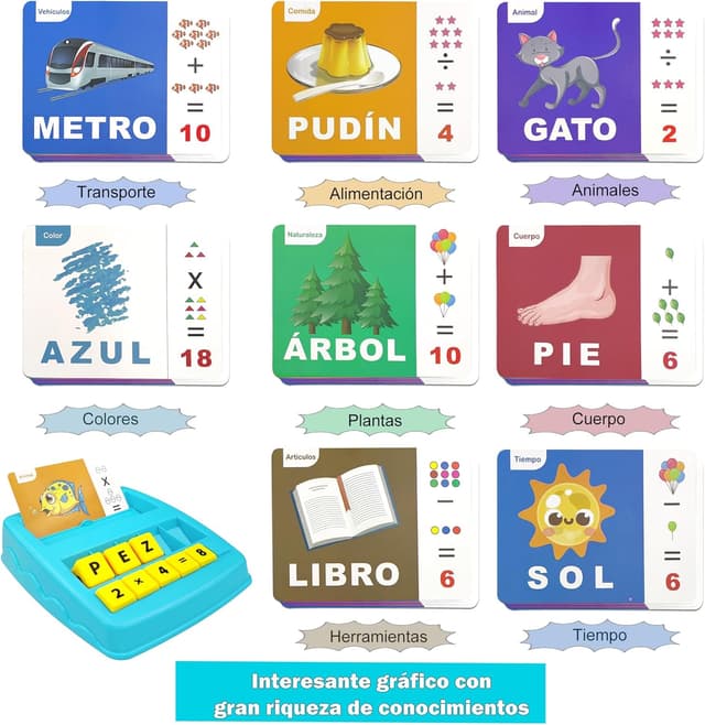 Thumbnail 4 de Jeu éducatif d'orthographe espagnole 64 cartes 🎲