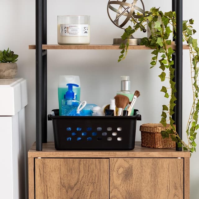 Thumbnail 3 de Iris Ohyama Panier d'étagère, Plastique, Noir, 5L, Lot de 6