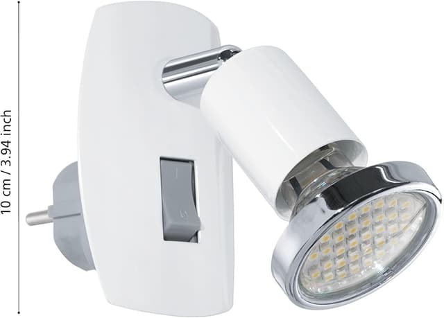 Detalle 2 de Eglo Spot de enchufe mini GU10, blanco y cromo