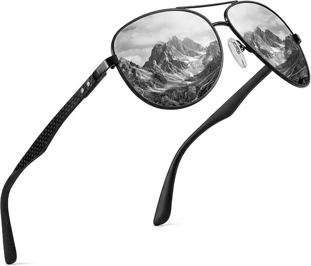 Detalle de ZENOTTIC Occhiali da sole unisex stile pilota con lenti polarizzate TAC e protezione UV400