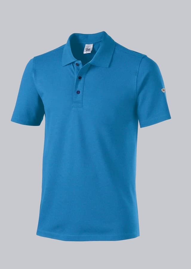 Detalle de Unisex-Poloshirt BP 1712-230-0116 in 2XL, 1/2-Ärmel, Stretch in Azurblau