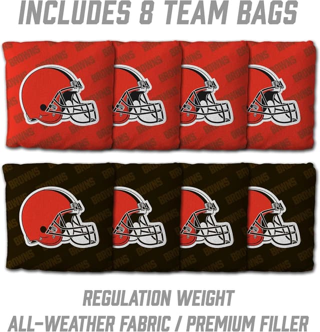 Detalle de YouTheFan NFL 2’ x 3’ All-Wood Cornhole Game with Logo Bags