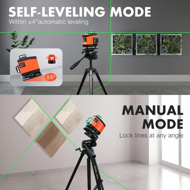 Detalle 2 de DOVOH K4-360G 4D 16 Line Self-Levelling Laser Level (Green, 360°) with Rechargeable Batteries