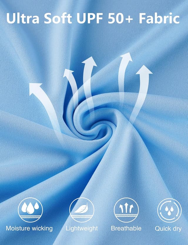 Detalle 2 de Roadbox Boys Rash Guard Swim Shirt (UPF 50+), Long Sleeve Kids UV Swim Top