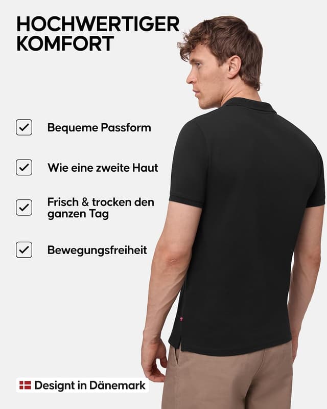 Detalle de DANISH ENDURANCE Poloshirt 1er, 2er-Pack Herren