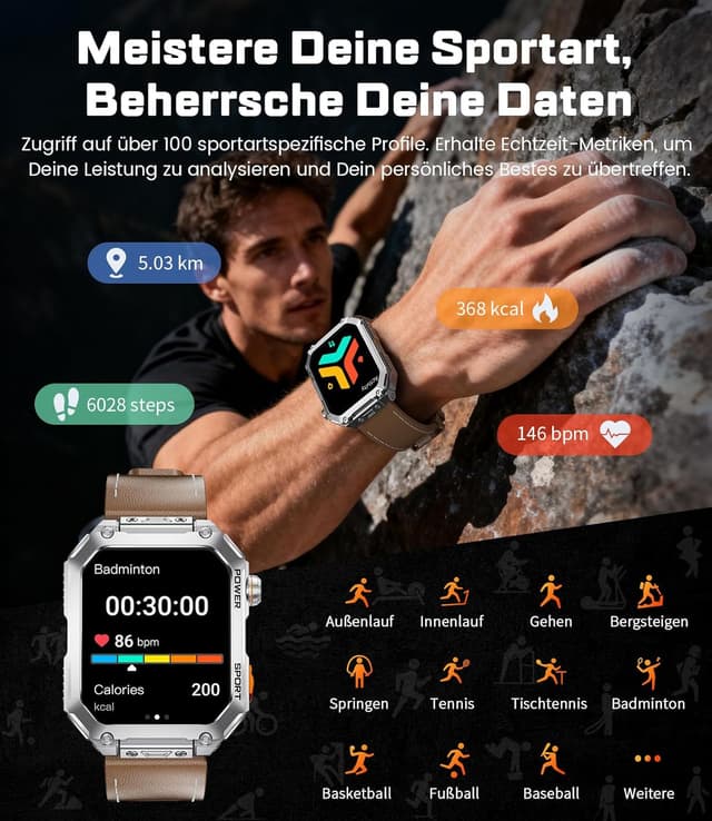 Thumbnail 4 de EF2 Ultra Smartwatch 1,96" Militar 📱