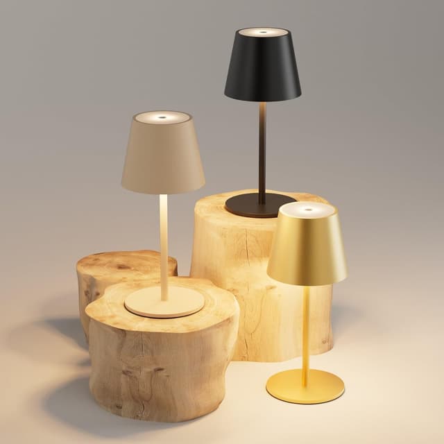 Thumbnail 6 de Lundwa dimmbare LED Akku-Tischleuchte 26 cm mit 5.000-mAh-Akku (IP54, 3 W, 3000 K) – Khaki, 1 Stück