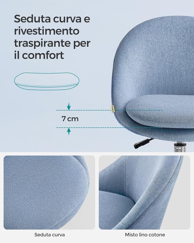 Thumbnail 5 de SONGMICS Sedia da Studio Cotone-lino 110 kg