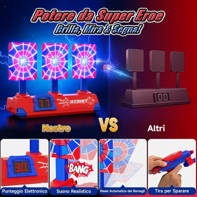 Thumbnail 3 de Tiro al Bersaglio Bambini Luminosi Elettrico 3 bersagli