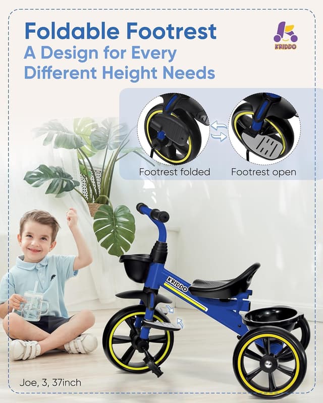 Detalle 2 de KRIDDO 2-in-1 Toddler Tricycle for Ages 18 Months