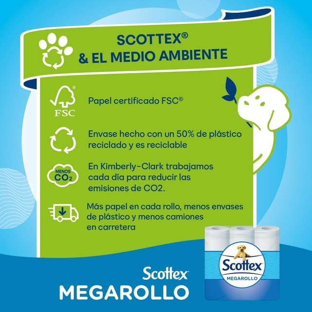 Thumbnail 6 de Scottex Megarollo papel higiénico 48 rollos (equiv. 96) 🧻