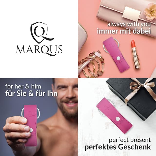 Detalle de marQus Nagelschere- und Pinzetten-Set (3-teilig) mit Solingen-Feile – Nagelpflegeset in Rosa