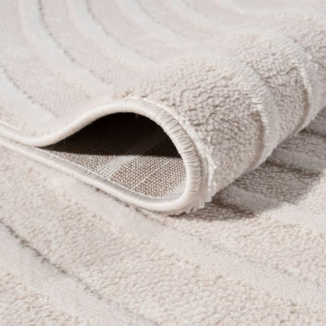 Detalle de TT Home Tapis salon/salle à manger à poil court 160x220 cm, motif boho géométrique