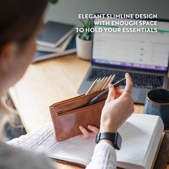 Detalle 2 de Moonster Federmäppchen aus Leder