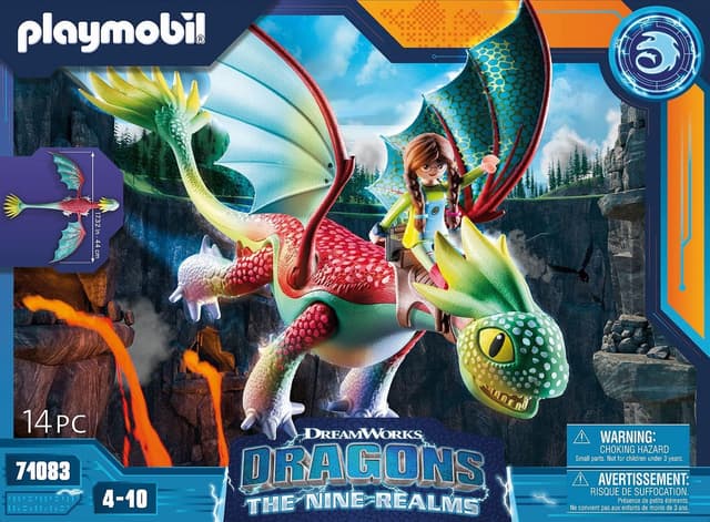 Detalle de PLAYMOBIL DreamWorks Dragons 71083, Feathers y Alex 🐉 para +4 Años