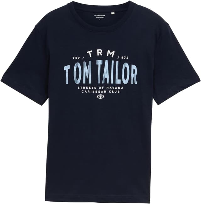 Detalle de TOM TAILOR 1046756 T-shirt da uomo a maniche corte: comfort per l’uso quotidiano