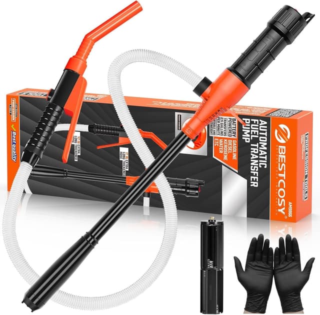 Detalle de Portable Electric Fuel Transfer Pump (3.2GPM) with 47-Inch Hose, Battery-Powered Siphon Pump for Car/RV