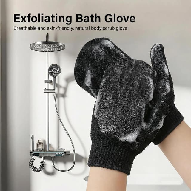 Detalle 2 de Exfoliating Gloves 18pc bamboo shower mitts