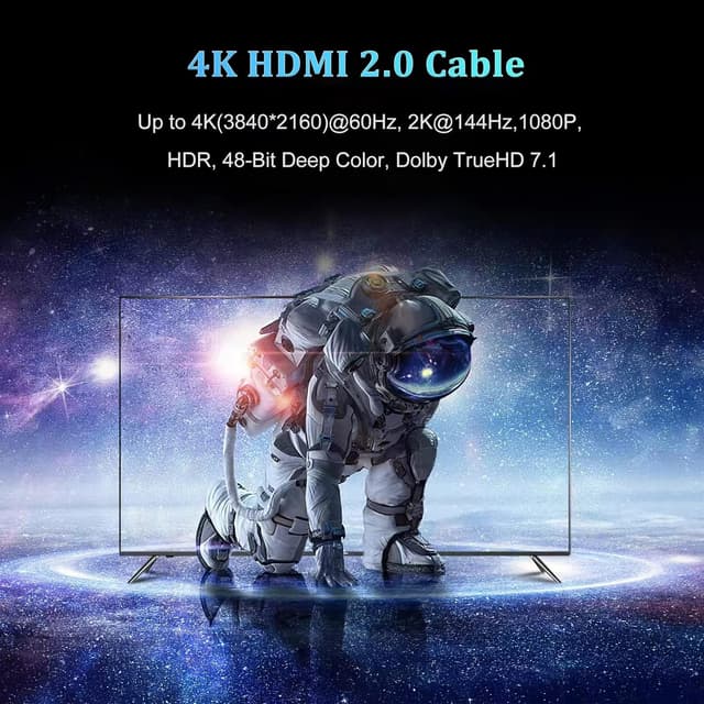 Detalle 2 de UVOOI Short HDMI Cable 1 Foot 4K