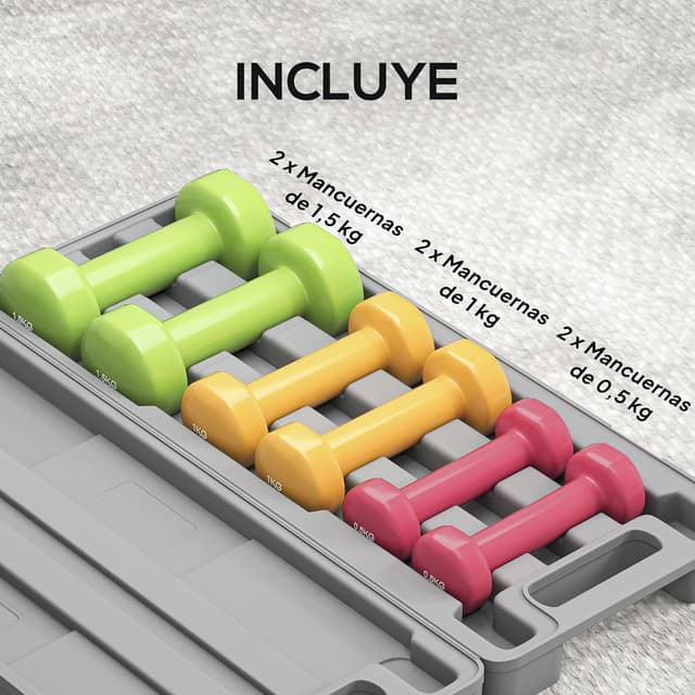 Thumbnail 3 de HOMCOM Mancuernas 6 piezas 6 kg