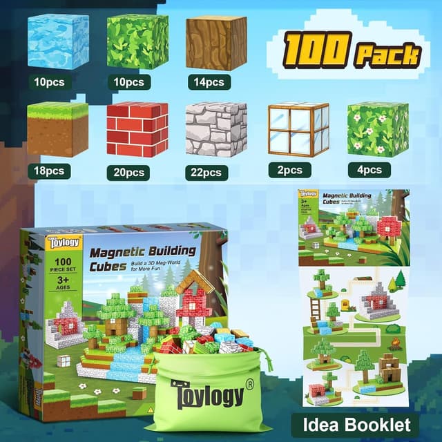 Detalle 2 de Build Mine 100PCS Magnetic Blocks set 1"