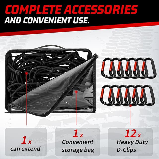 Thumbnail 4 de Heavy Duty Cargo Net 4'x4' for Pickup Truck Bed