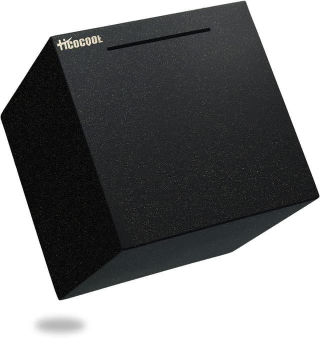 Detalle de hicocool Adult Piggy Bank (Must Break to Open) Stainless Steel Money Bank, 7.9 in, Black