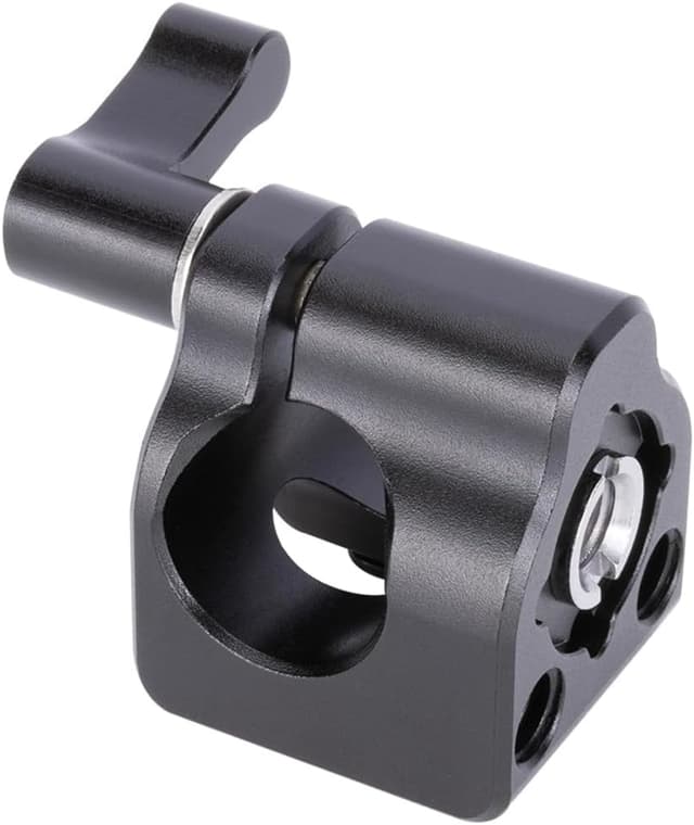 Detalle de NICEYRIG 15mm Single Rod Clamp 552 with 3/8''-16 locating hole (for ARRI), cold shoe side mount for EVF/mic setups
