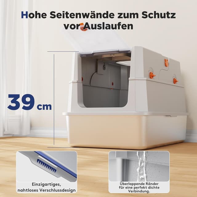 Thumbnail 5 de MIXJOY Katzenklo Edelstahl XXL 59x38x39cm