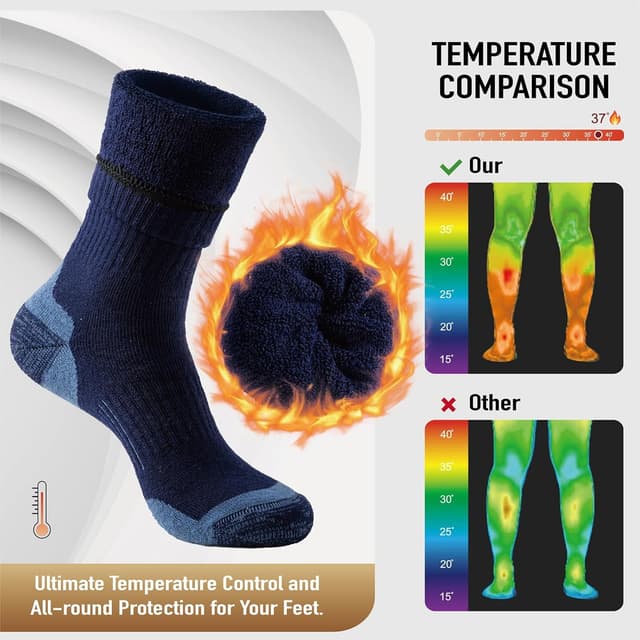 Detalle 2 de Niorasen Merino Wool Hiking Socks 3 Pairs