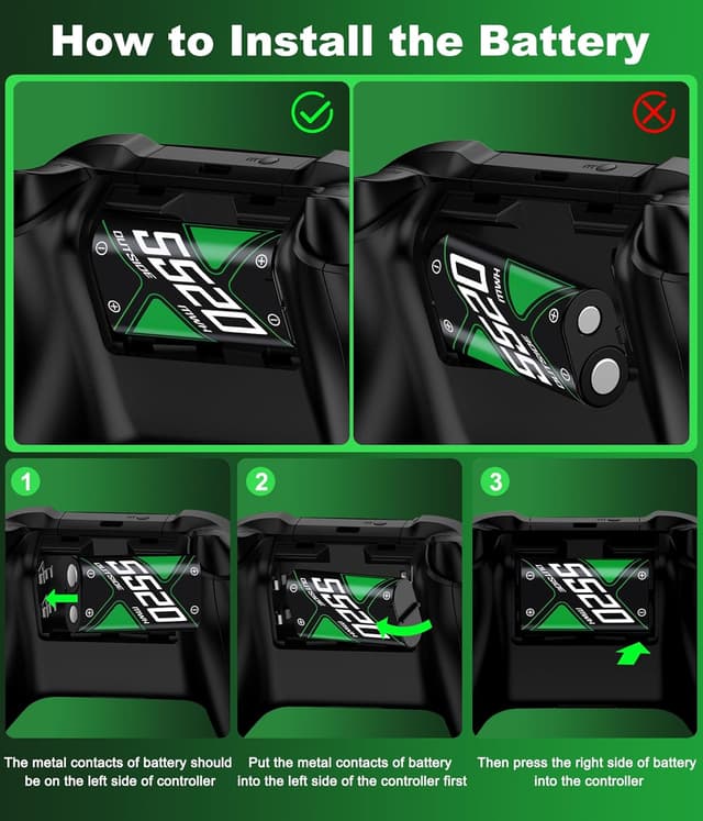 Thumbnail 6 de Wiederaufladbarer Akku-Pack für Xbox Controller (4 x 5520 mAh) inkl. USB-Ladeanschluss & LED-Ladeanzeige