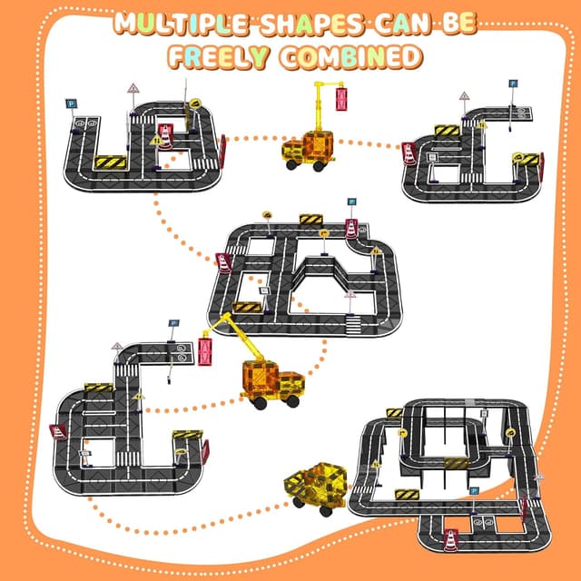 Detalle de Magnet A Magnetic Tiles Road Set for Kids 🎲