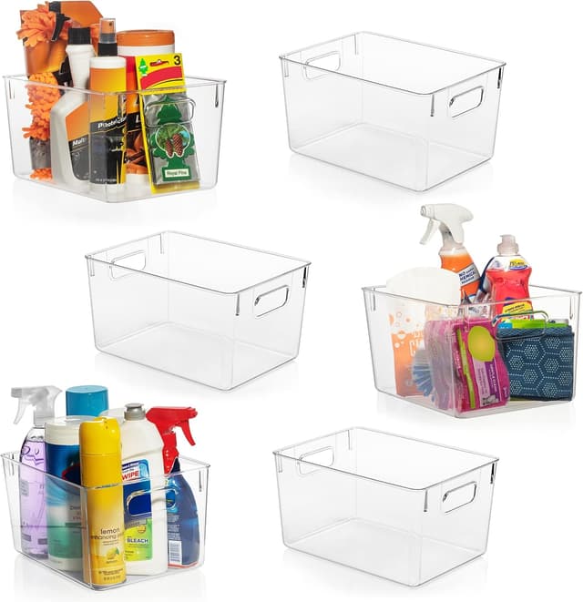 Detalle de ClearSpace Clear Plastic Storage Bins 11x8x6