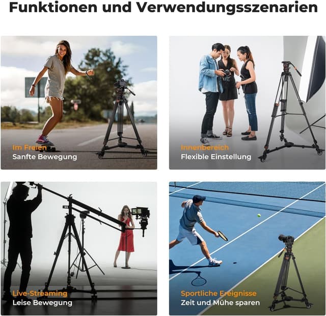 Thumbnail 6 de K&F CONCEPT Heavy Duty Tripod Dolly 38,5 cm