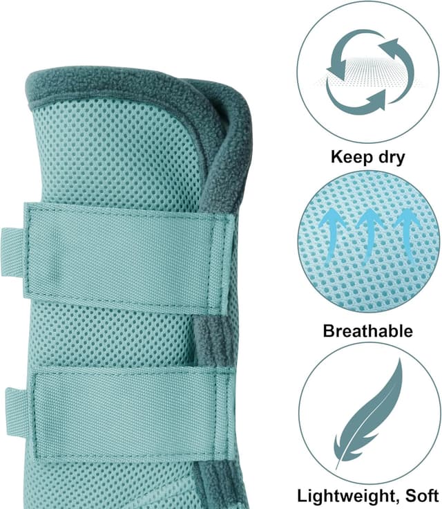 Detalle 2 de Gallopoff Horse Fly Boots Set of 4, Sky Blue 🐴