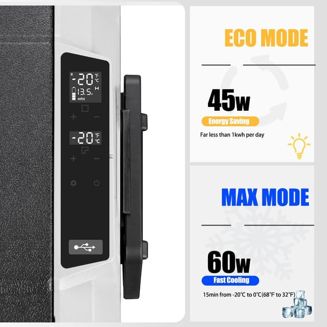 Detalle de Alpicool T50 da 50 litri: frigorifero/congelatore portatile 12/24V per auto, RV e campeggio