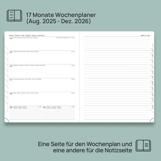 Thumbnail 2 de POPRUN Kalender 2025–2026 A4 Wochenplaner