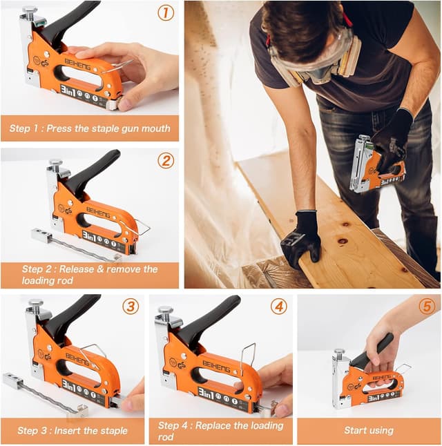 Thumbnail 4 de BeiHeng 3-in-1 Heavy Duty Staple Gun 1200 staples 🛠