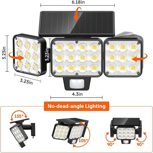 Thumbnail 6 de GEARLITE Solar Security Light 3500 LM, 270° illumination