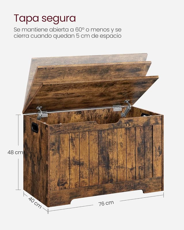 Thumbnail 2 de VASAGLE LHS011T01 Baúl banco almacenamiento 40×76×48 cm