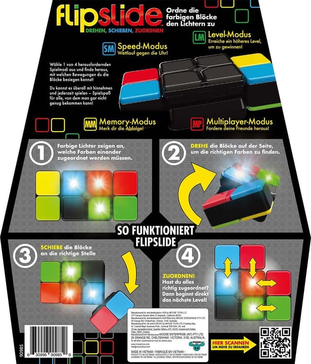 Detalle 2 de Moose Toys Flipslide – Jeu électronique de correspondance (tourner, pousser, attribuer) dès 8 ans, en allemand