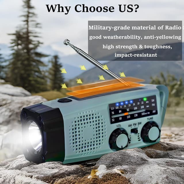 Thumbnail 1 de Radio Solar de Emergencia con Manivela 2000mAh