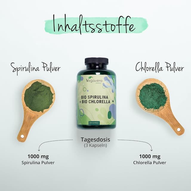 Thumbnail 4 de Vegavero Bio Spirulina Chlorella 240 Kapseln