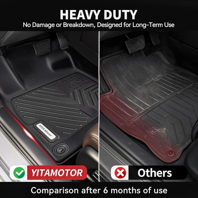 Detalle de YITAMOTOR All-Weather Floor Mats for 2013-2017 Honda Accord (Black) — Custom Fit 1st & 2nd Row