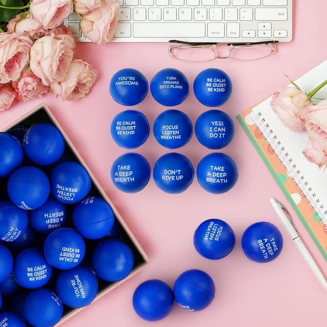 Detalle 2 de SHQDD 100PCS motivational stress balls, 4 cm