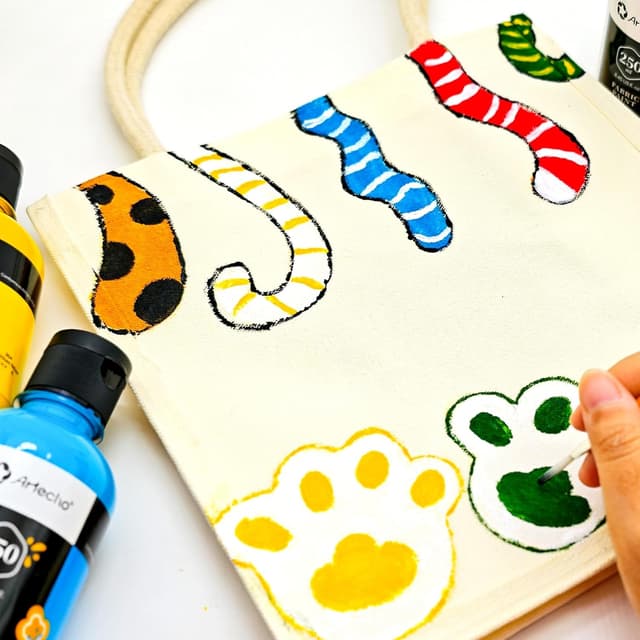 Detalle de Artecho Blau Textilfarbe, waschmaschinenfest (250 ml) mit Pinseln & Vorlagen für T-Shirt, Schuhe, Jeans & mehr