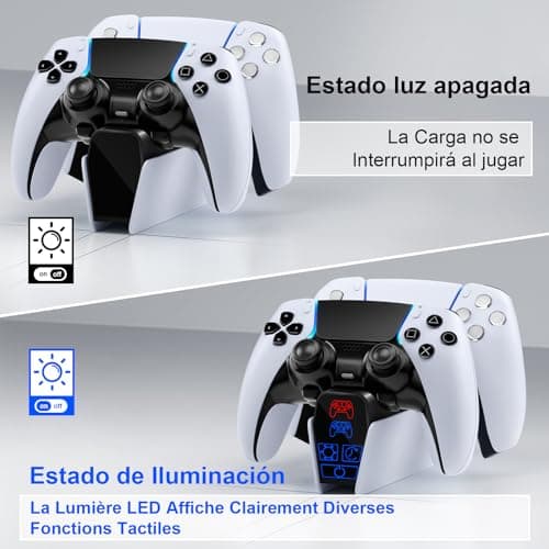 Detalle 1 de Fenolical Estación de Carga DualSense PS5 1h